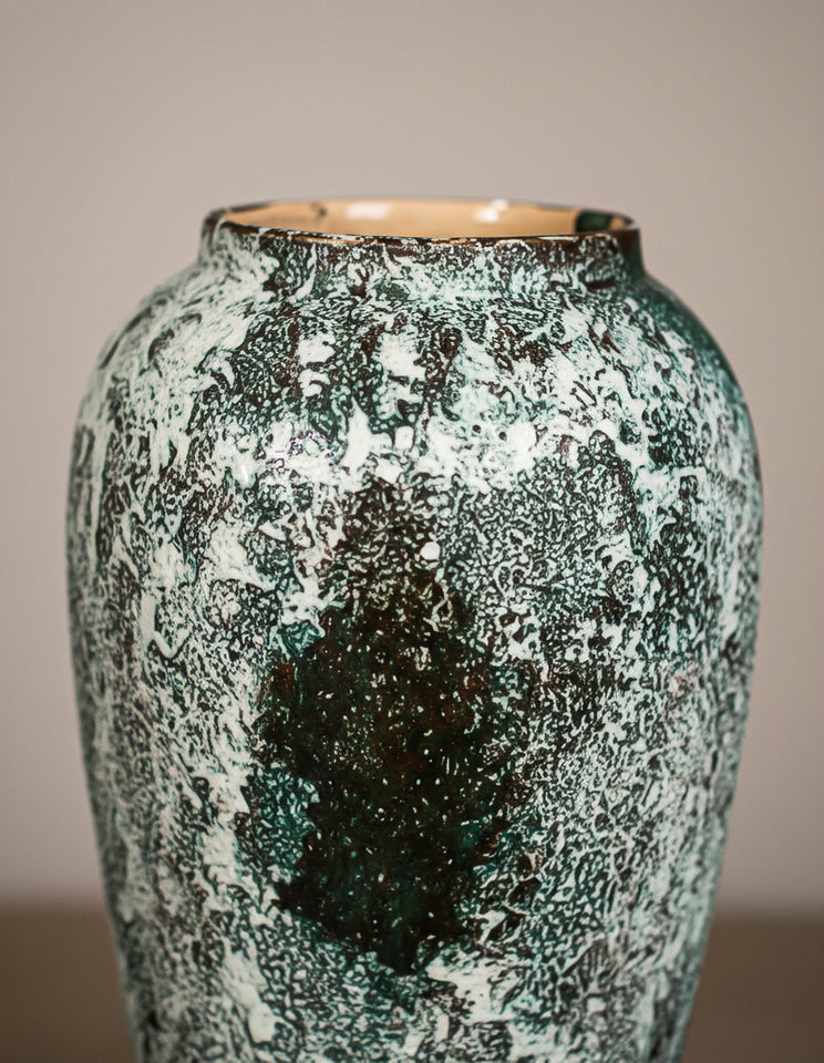 SOGA 30x19cm Green Medium Ceramic Flower Vase Elegant Living Room Home Decor