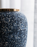 SOGA 30x19cm Blue with White Mini Floral Medium Ceramic Flower Vase Elegant Living Room Home Decor