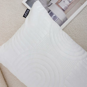 SOGA 2X 30cm White Textured Geometric Pattern Decorative Throw Pillow
