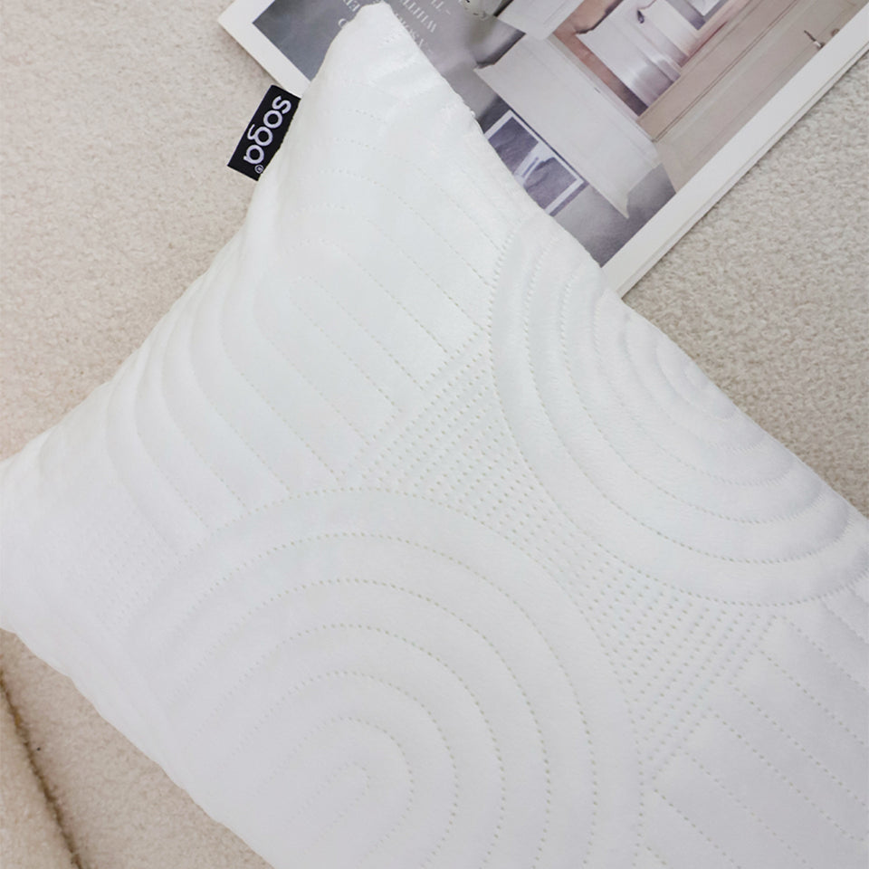 SOGA 2X 30cm White Textured Geometric Pattern Decorative Throw Pillow