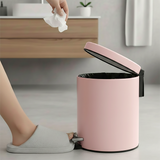 SOGA 4X Foot Pedal Stainless Steel Rubbish Recycling Garbage Waste Trash Bin Round 7L Pink
