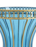 SOGA 67cm Blue Glass Tall Floor Vase with 10pcs White Artificial Fake Flower Set