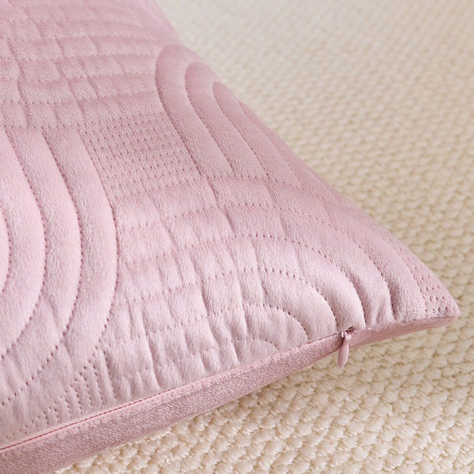 SOGA 2X 30cm Pink Textured Geometric Pattern Decorative Throw Pillow
