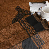 SOGA Two-seater Brown Sofa Cover Leopard Print 180x260cm Polyester