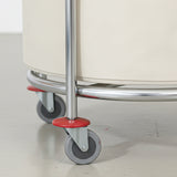 SOGA 2X Stainless Steel Commercial Round Soiled Linen Laundry Trolley Cart with Wheels White