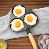 SOGA 2X 3 Mold Cast Iron Breakfast Fried Egg Pancake Omelette Fry Pan