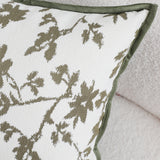 SOGA 2X Floral Cushion 45cm White Green Leaf Botanical Pattern Decorative Throw Pillow