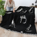 SOGA One-seater Black Sofa Cover Leopard Print 130x180cm Polyester