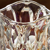 SOGA 29.8cm Golden Amber Glass Crystal Vase Elegant Modern Home Decor