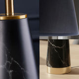 SOGA 4X 68cm Black Marble Bedside Desk Table Lamp Living Room Shade with Cone Shape Base