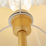 SOGA Jade Stone Base Table Lamp Vintage Yellow Shade Tassel Fringe Bedside Desk Light