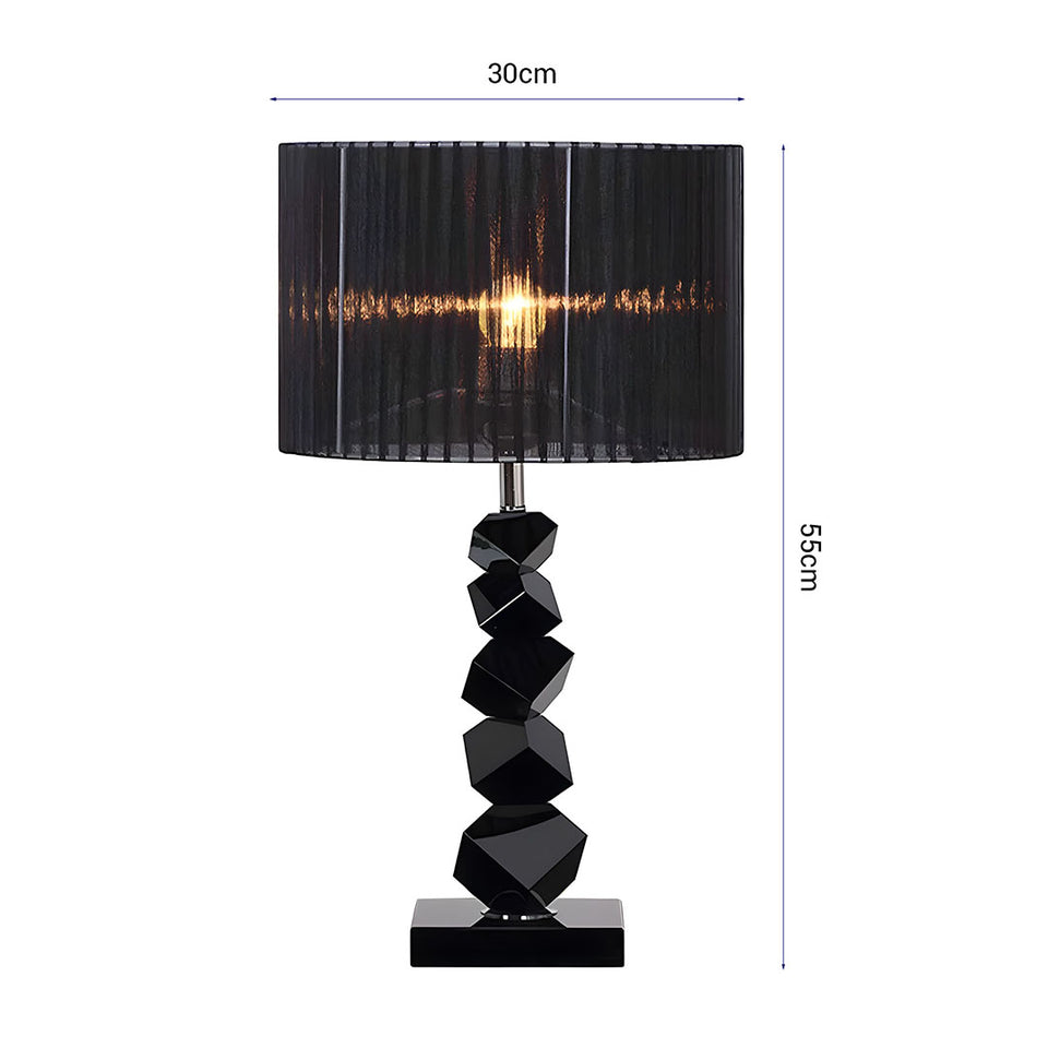 SOGA 55cm Black Table Lamp with Dark Shade LED Desk Lamp