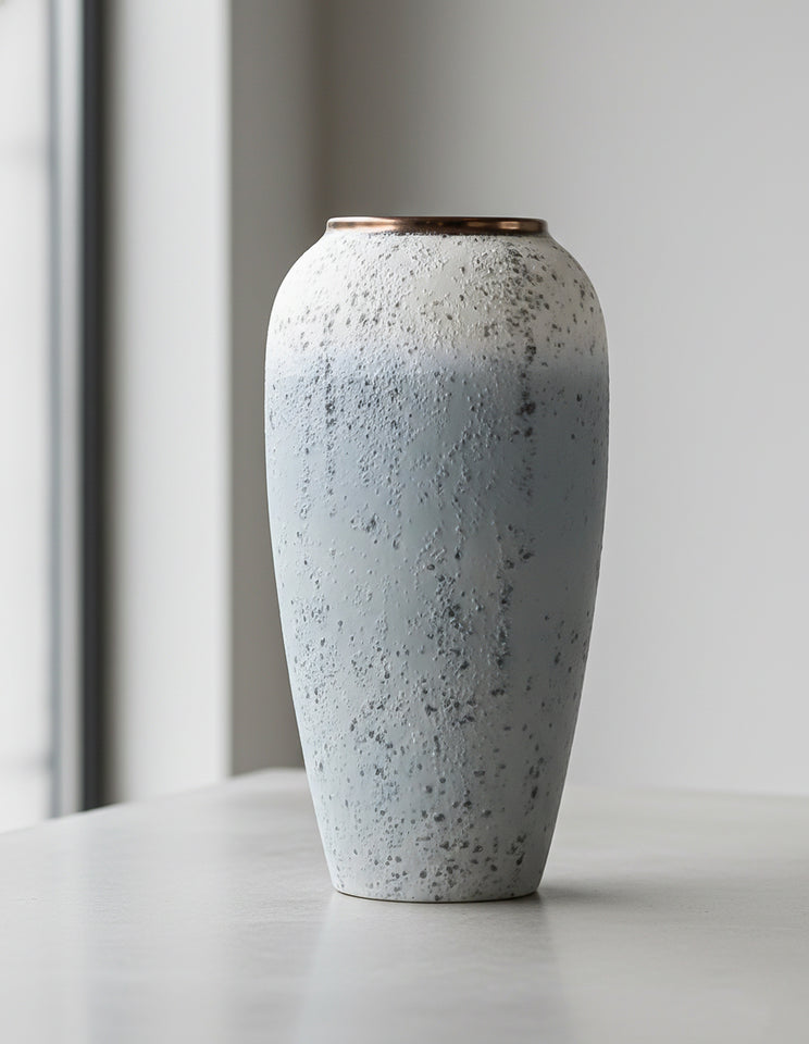SOGA 35x17cm White and Grey Large Ceramic Flower Vase Elegant Living Room Home Decor