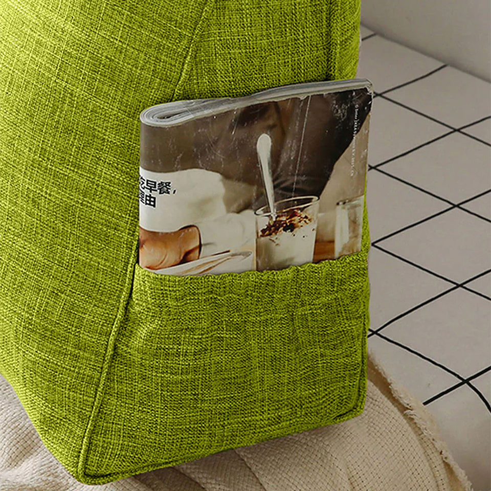 SOGA 120cm Green Triangular Wedge Bed Pillow Headboard Backrest Bedside Tatami Cushion Home Decor