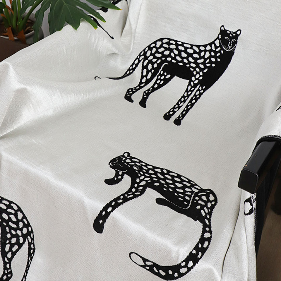 SOGA One-seater White Sofa Cover Leopard Print 130x180cm Polyester