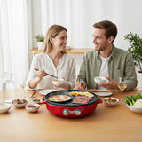 SOGA 2X 2-in-1 42CM Electric Hot Pot BBQ Grill Maifan Stone Non-Stick Coating 2100W