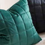 SOGA 2X Quilted Cushion 50cm Emerald Green Grid Pattern Soft Padded Decorative Throw Pillow