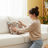 SOGA 50cm Bohemian Camel Brown White Horse Pattern Throw Pillow