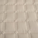 SOGA Beige 153cm Wide Mattress Cover Thick Quilted Stretchable Bed Spread Sheet Protector with Pillow Covers