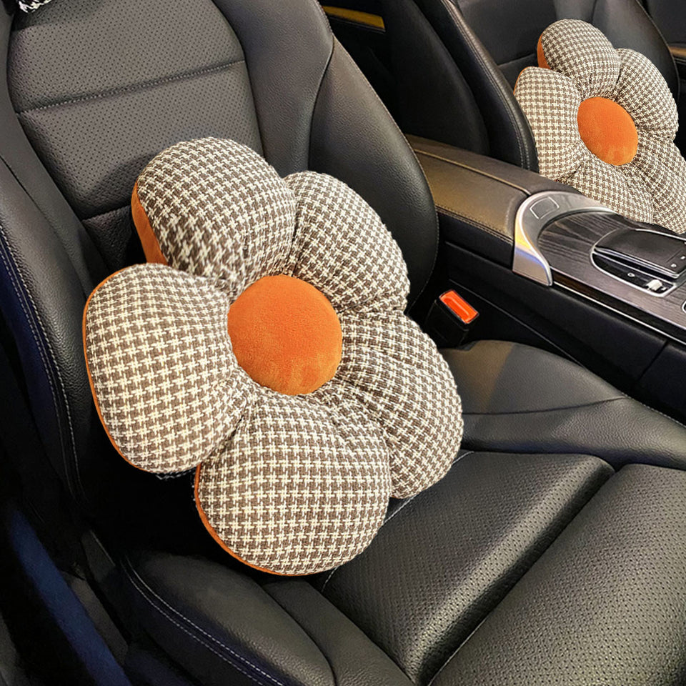 SOGA Orange Flower Cushion Shaped for Floor and Sitting Throw Pillow