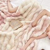 SOGA 200cm Light Pink Fuzzy Fur Throw Blanket