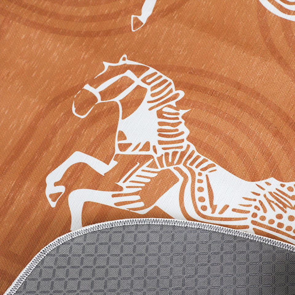 SOGA One-Seater Orange Horse Print 90x90cm Throw Blanket Sofa Cover