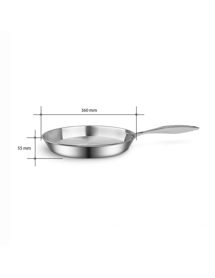 SOGA Stainless Steel Induction Fry Pan 36cm