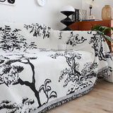 SOGA Two-seater White Sofa Cover Tree Print 180x260cm Polyester