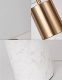 SOGA 2X 60cm White Marble Bedside Modern Desk Table Lamp Living Room Shade with Cylinder Base