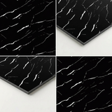 SOGA Peel & Stick Floor and Wall Tiles 30 x 60cm 10 Pack Black Faux Marble