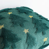 SOGA 45cm Festive Teal Christmas Tree Gold Star Holiday Throw Pillow
