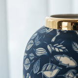 SOGA 30x19 Blue Medium Ceramic Flower Vase Elegant Living Room Home Decor