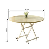 SOGA 2X Maple Grain Dining Table Portable Round Surface Space Saving Folding Desk Home Decor