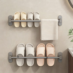 SOGA 49cm Wall-Mounted Slipper Organiser Adhesive Storage Space-Saving Wall Rack