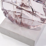 SOGA 58cm Transparent Crystal Violin Fiberglass Sculpture with Artificial Marble Base for Modern Home Decor