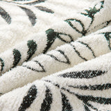 SOGA Four-seater White Sofa Cover Leaf Print 180x420cm Polyester