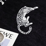 SOGA One-Seater Black Leopard Print 90x90cm Throw Blanket Sofa Cover