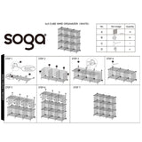SOGA White Portable 9-Cube 3 Column Storage Organiser Foldable DIY Modular Grid Space Saving Shelf