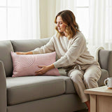 SOGA 2X 30cm Pink Textured Geometric Pattern Decorative Throw Pillow