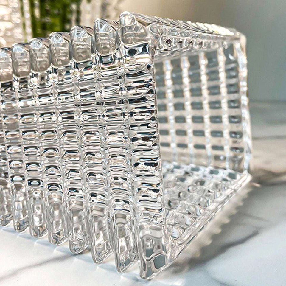 SOGA 22.5cm Handcrafted Clear Glass Vase Classic Design for Home Decor