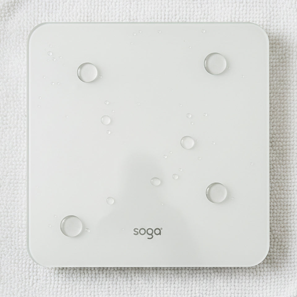 SOGA 180kg Digital Fitness Weight Bathroom Gym Body Glass LCD Electronic Scales White
