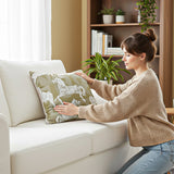 SOGA 50cm Vintage Olive Green White Horse Pattern Throw Pillow