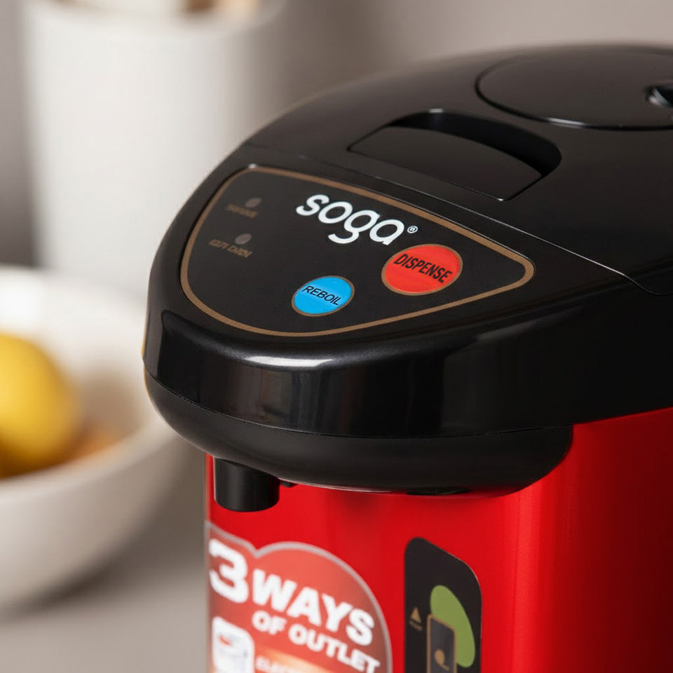 SOGA 3.2L Red Stainless Steel Electric Kettle Water Boiler with 3 Dispensing Modes