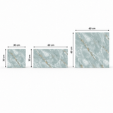 SOGA Peel & Stick Floor and Wall Tiles 60 x 60cm 10 Pack Jade Faux Marble