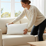 SOGA 30cm White Textured Geometric Pattern Decorative Throw Pillow