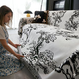 SOGA Three-seater White Sofa Cover Tree Print 180x340cm Polyester