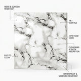 SOGA Peel & Stick Floor and Wall Tiles 60 x 60cm 10 Pack Black White Faux Marble