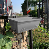 SOGA 49.5cm Gray Rectangular Planter Vegetable Herb Flower Outdoor Plastic Box with Holder Balcony Garden Decor Set of 5