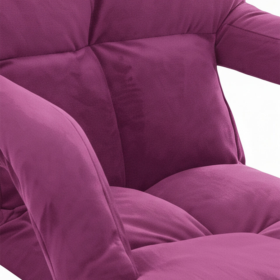 SOGA Foldable Lounge Cushion Adjustable Floor Lazy Recliner Chair with Armrest - Magenta
