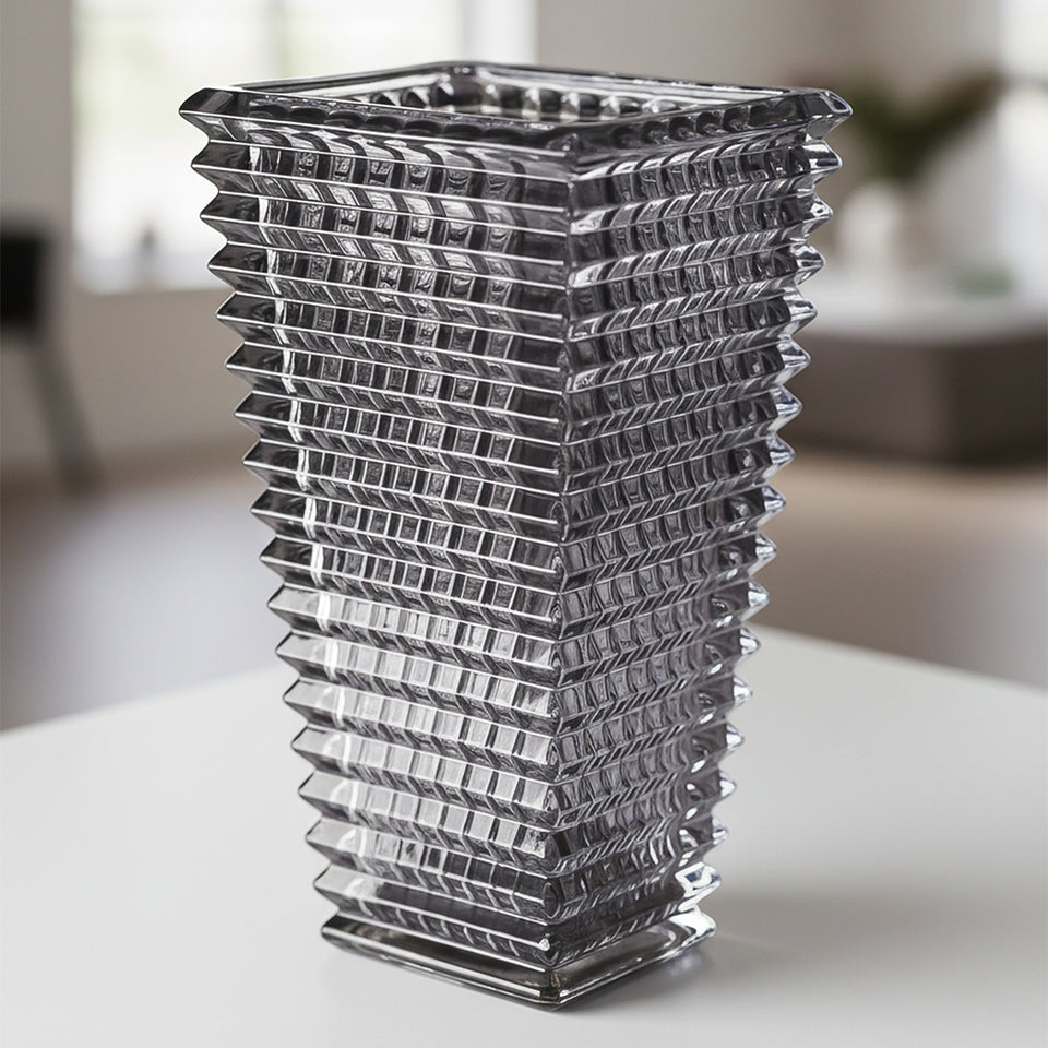 SOGA 28cm Modern Gray Ceramic Glass Vase Home Decor